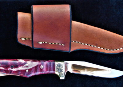 07. Red Maple Burl Handle 7-inch Knife by Brian Asher – SOLD