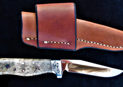09. Natural Maple Burl Handle 7-inch Knife by Brian Asher – SOLD