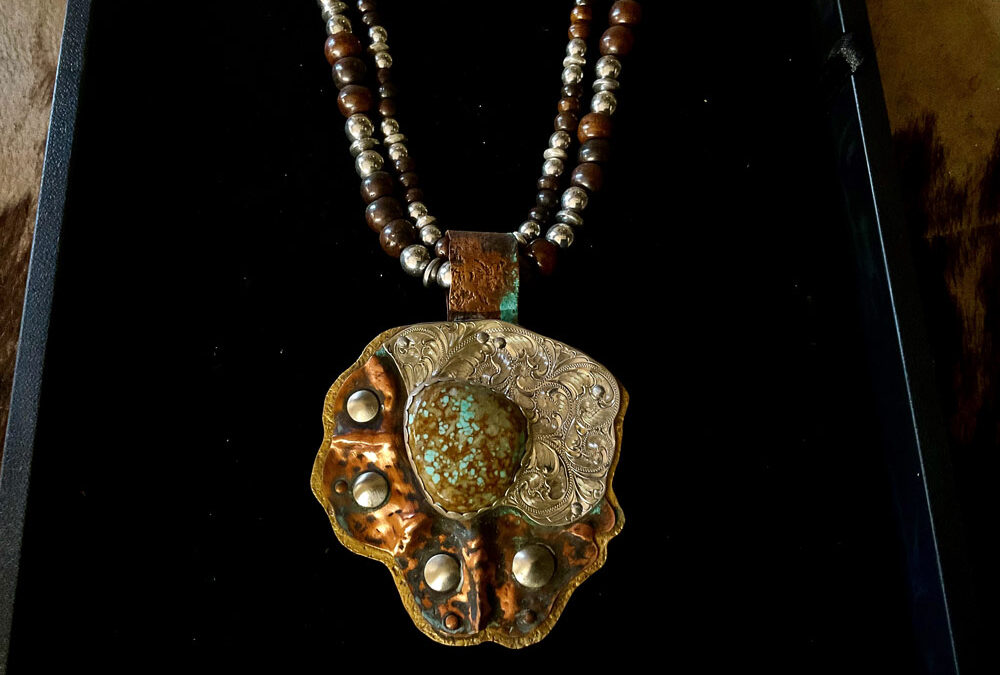 21. Silver Copper Turquoise Necklace by Randy Glover – SOLD