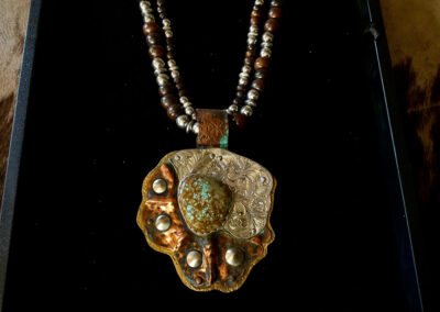 21. Silver Copper Turquoise Necklace by Randy Glover – SOLD