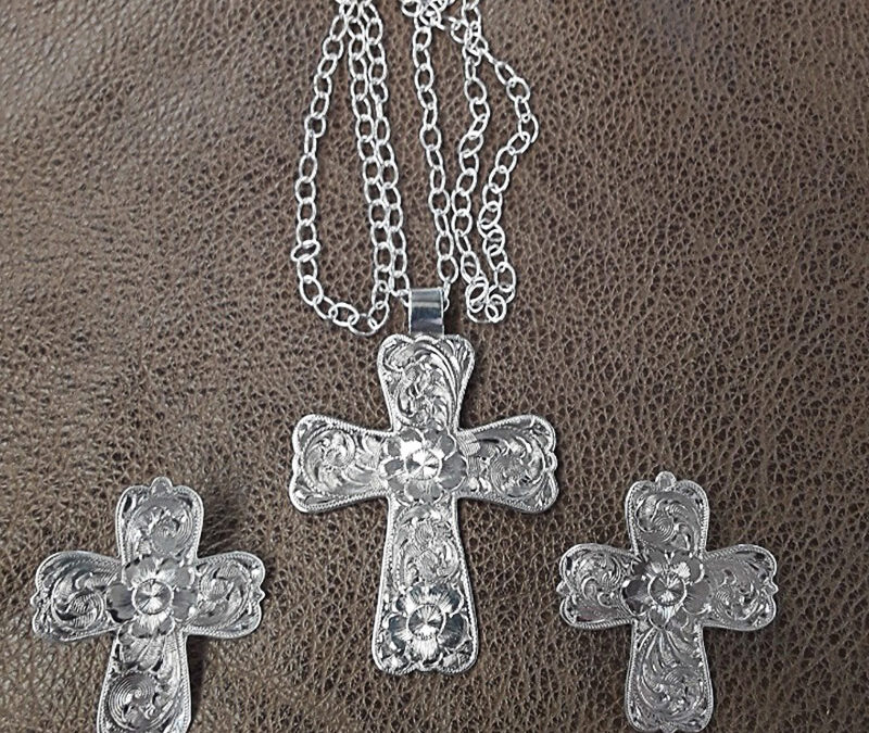 56-Jay-Hudson-Cross-Necklace-and-Earrings-Set-Engraved-Sterling-Silver-775