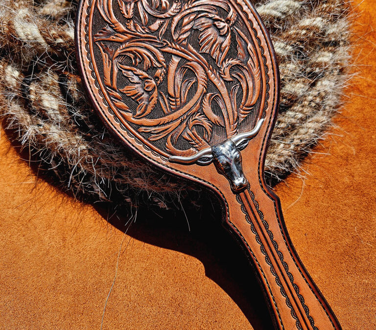 Longhorn Hand Mirror by Douglas Krause