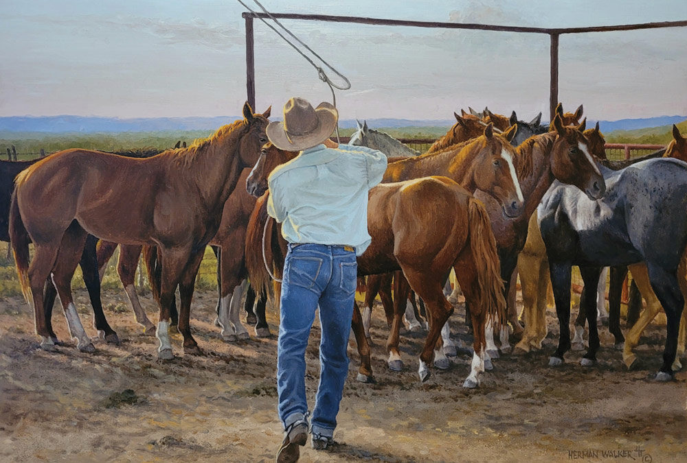 Herman-Walker-Layin-A-Loop-oil-18×24