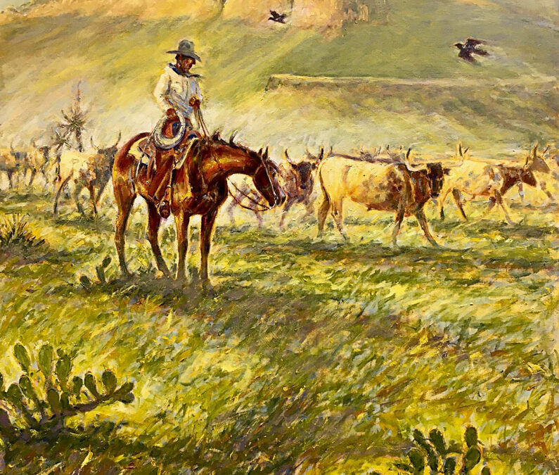 Mike-Capron-A-Couple-of-Old-Crows-Are-Always-Good-Help-oil-on-canvas-24×30-10800