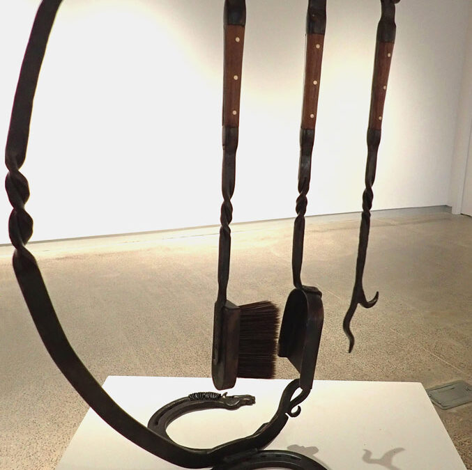 Hand Forged Fireplace Set by Bradley Knight and Frank H. “Buddy” Knight