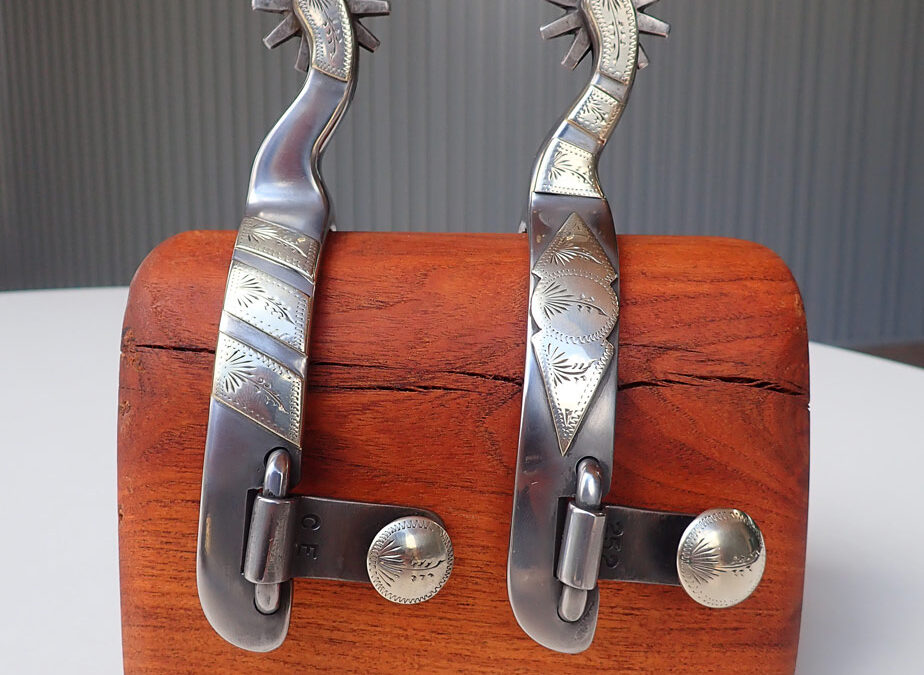 Cotton-Elliott-Spurs-Hand-forged-one-piece-steel-Nickle-silver-overlays-3500