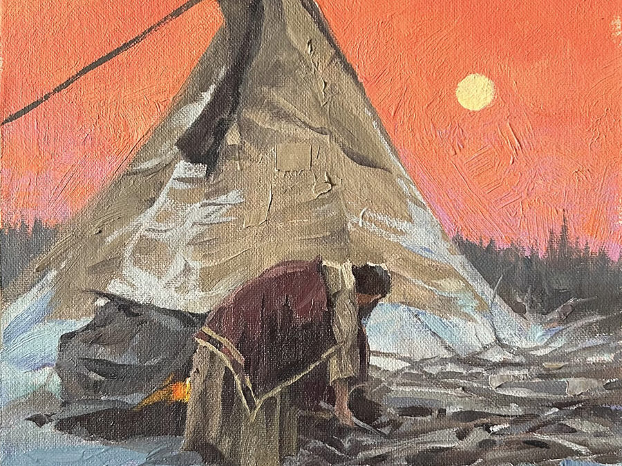 Kim-Mackey-Firewood-Oil-on-Canvas-18×15