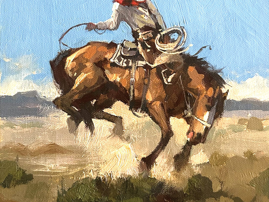 Kim-Mackey-Trail-Trouble-Oil-on-Canvas-Size-14×12