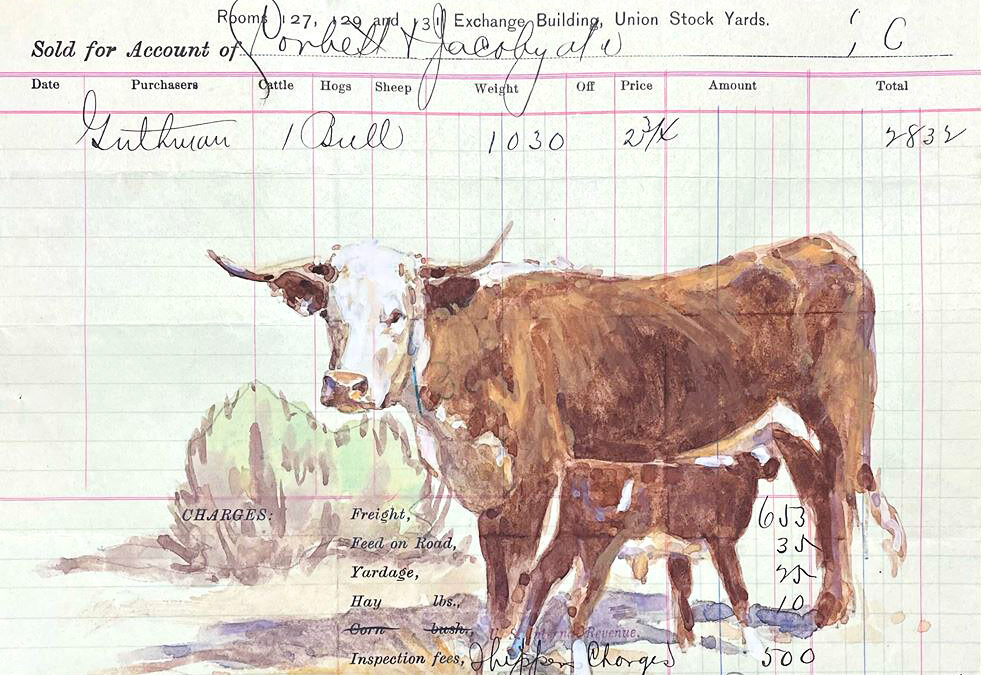 Teal-Blake-Shannon-Bros-Watercolor-on-Original-1898-Ledger