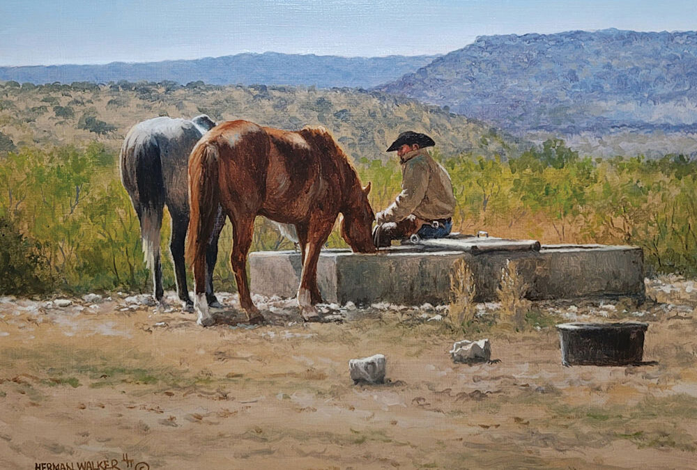 Herman-Walker-Long-Hard-Day-oil-on-canvas-17×23