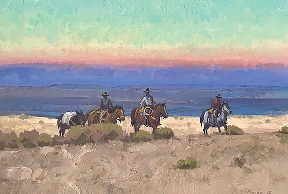 Kim-Mackey-Three-of-a-Kind-Oil-on-Canvas-18×22