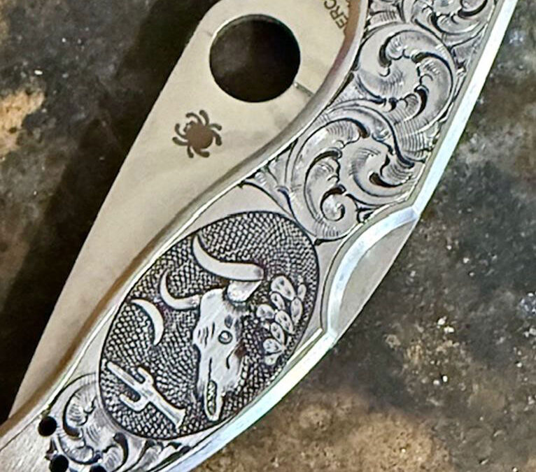 Mike-Pardue-Spyderco-Knife-Hand-Engraved