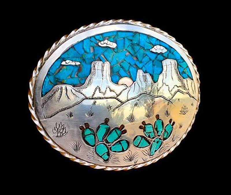 Scenery Inlaid Trophy Buckle by John Nord